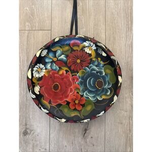 HAND PAINTED FOLK ART WOOD BOWL WALL‎ ART BATEA BOWL GORGEOUS